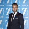 David Beckham à Londres au siège de Google le 9 février 2015 où il a annoncé la création d'un fond à son nom, le 7 : The David Beckham UNICEF Fund, pour venir en aide aux enfants en situation difficiles à travers le monde.