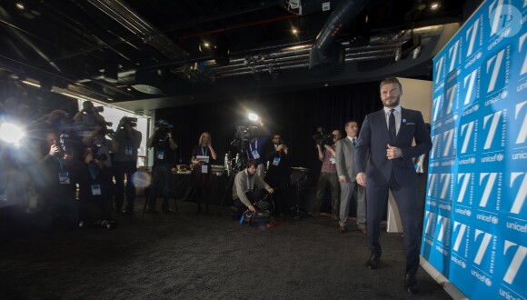 David Beckham à Londres au siège de Google le 9 février 2015