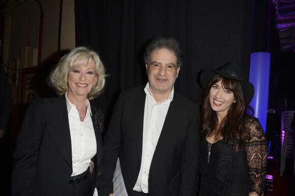 Exclusif - Evelyne Leclercq, Raphaël Mezrahi et Nolwenn Leroy dans les coulisses de la 3e Nuit de la Déprime aux Folies Bergère à Paris le 9 février 2015.