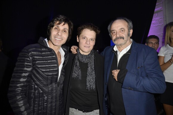Exclusif - Jean-Luc Lahaye, Bénabar et Louis Chedid dans les coulisses de la 3e Nuit de la Déprime aux Folies Bergère à Paris le 9 février 2015.