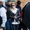 Justin Bieber arrive au studio Skylight Clarkson Square pour assister à la présentation de la collection YEEZY SEASON 1 (adidas Originals x Kanye West). New York, le 12 février 2015.