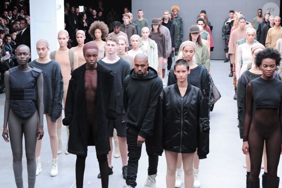 Kanye West lors de la présentation de sa collection YEEZY SEASON 1 (adidas Originals x Kanye West) au studio Skylight Clarkson Square. New York, le 12 février 2015.