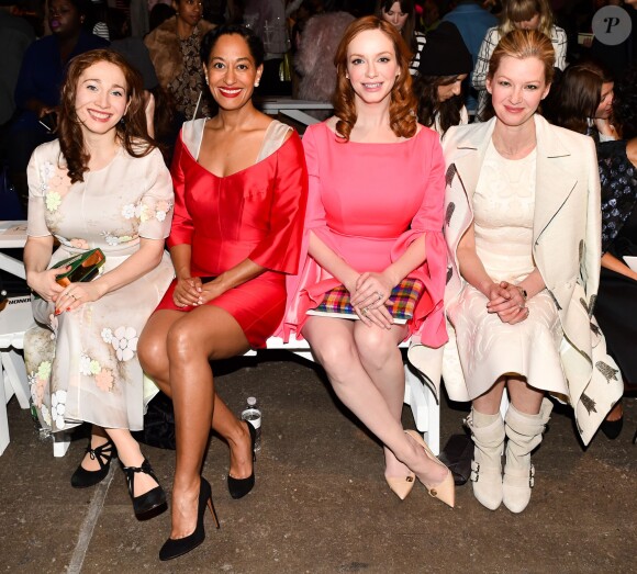 Regina Spektor, Tracee Ellis Ross, Christina Hendricks et Gretchen Mol assistent au défilé Honor automne-hiver 2015-2016 à l'ArtBeam. New York, le 12 février 2015.