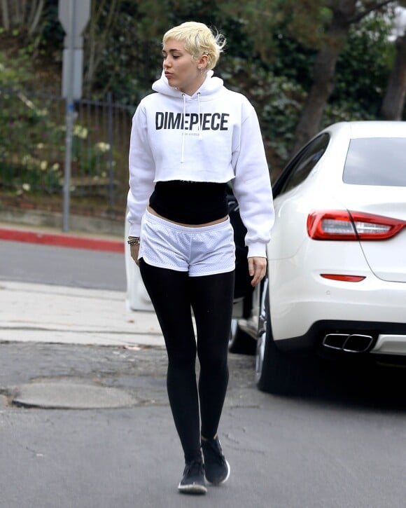 Exclusif - Miley Cyrus raccompagne son petit ami Patrick Schwarzenegger chez lui à Los Angeles, le 20 janvier 2015 