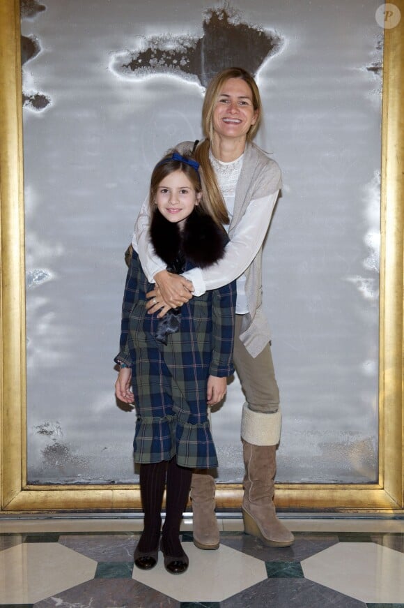 Exclusif - Paola Obligi et sa fille Sophia - "Goûter des familles" à l'occasion du lancement du nouveau Tea Time de l'hôtel Meurice à Paris. Le 7 février 2015