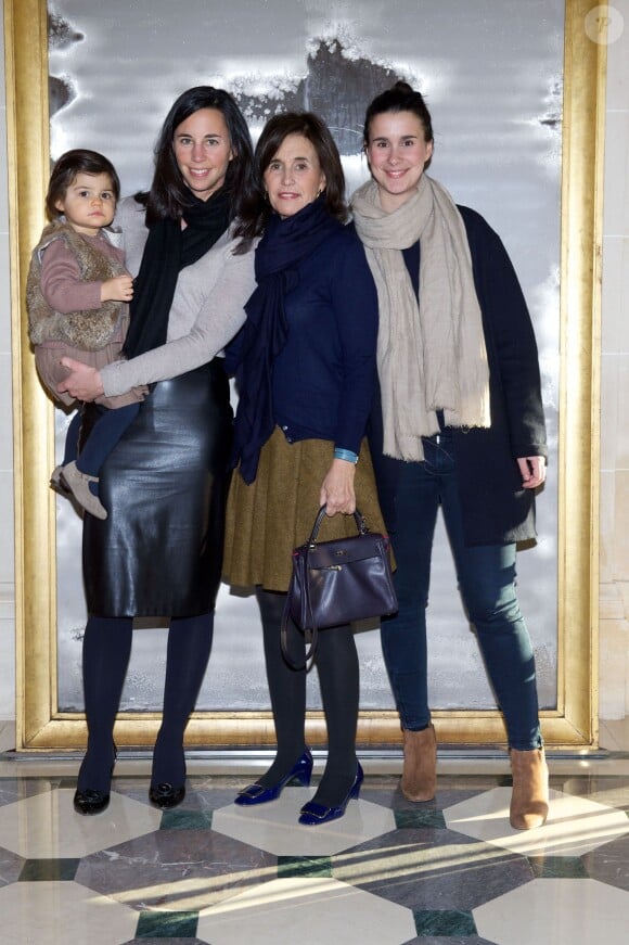Exclusif - Catherine Canovas et ses filles Victoire, Alma et Athina - "Goûter des familles" à l'occasion du lancement du nouveau Tea Time de l'hôtel Meurice à Paris. Le 7 février 2015