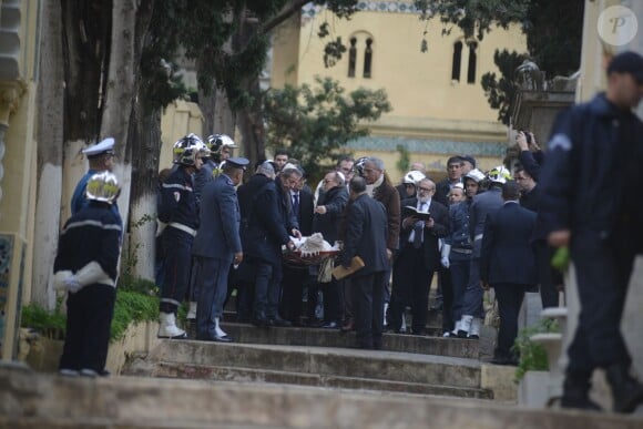 Michel Creton, Alexandre Arcady et Norbert Balit - Obsèques de Roger Hanin au cimetière Saint-Eugène à Alger, le 13 février 2015.