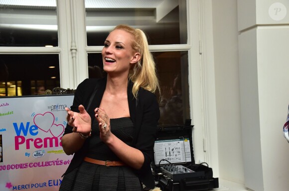 Élodie Gossuin marraine de l'association 'We Love Prema', qui décore des bodies pour les prématurés distribués dans les hopitaux lors d'une soirée organisée au Palais Brogniart à Paris le 6 février 2015.06/02/2015 - Paris