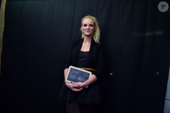 Élodie Gossuin marraine de l'association 'We Love Prema', qui décore des bodies pour les prématurés distribués dans les hopitaux lors d'une soirée organisée au Palais Brogniart à Paris le 6 février 2015.06/02/2015 - Paris