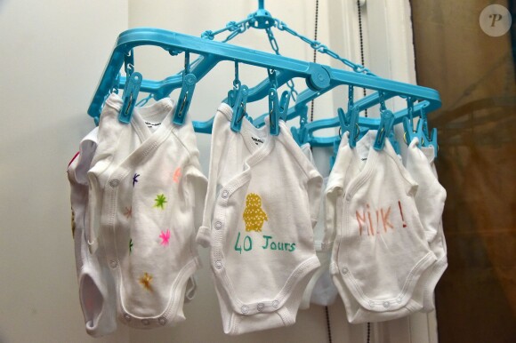 Élodie Gossuin marraine de l'association 'We Love Prema', qui décore des bodies pour les prématurés distribués dans les hopitaux lors d'une soirée organisée au Palais Brogniart à Paris le 6 février 2015.06/02/2015 - Paris