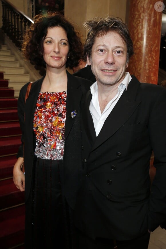 Mathieu Amalric et sa compagne Stéphanie Cléau - 40ème cérémonie des César au théâtre du Châtelet à Paris, le 20 février 2015.