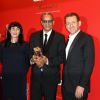 Sylvie Pialat, Abderramhane Sissako (César du Meilleur film) et Dany Boon - Photocall au Fouquet's lors de la 40ème cérémonie des César à Paris. Le 20 février 2015 