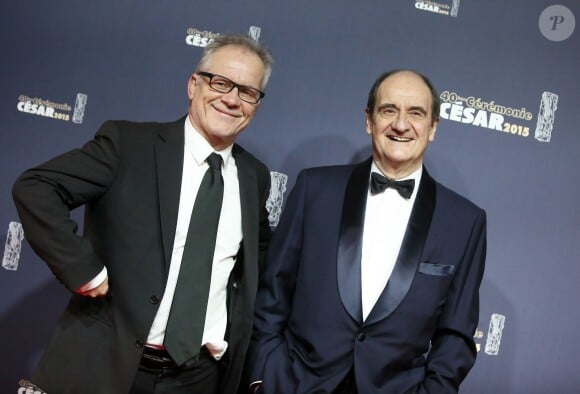 Thierry Fremaux et Pierre Lescure - Photocall de la 40ème cérémonie des César au théâtre du Châtelet à Paris. Le 20 février 2015 