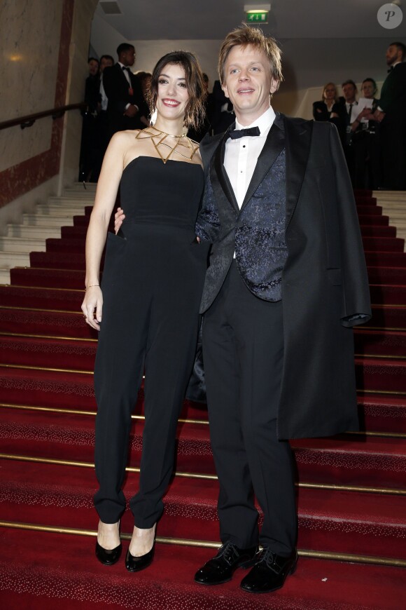 Vanessa Guide, Alex Lutz - Arrivées Intérieur - 40ème cérémonie des César au théâtre du Châtelet à Paris, le 20 février 2015.