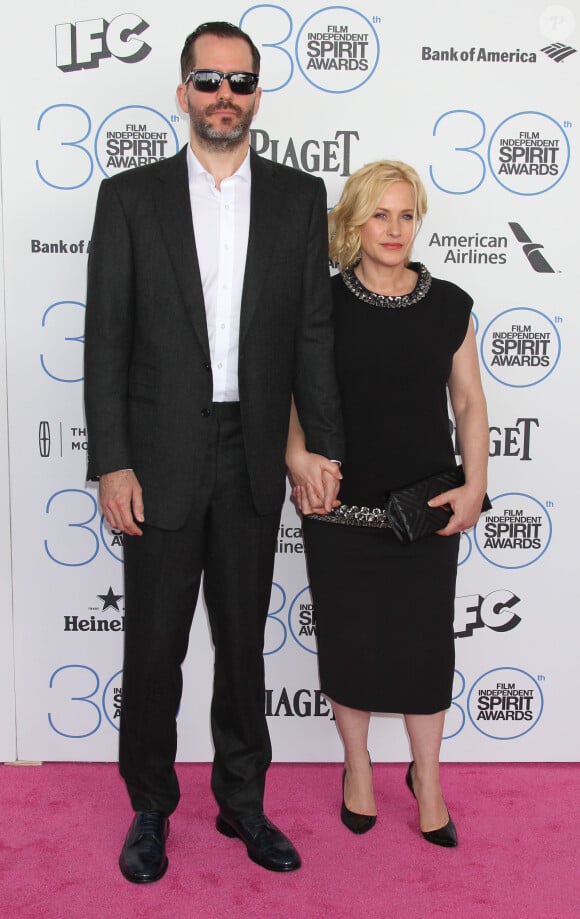 Patricia Arquette et son compagnon Eric White arrivent à la Soirée "Film Independent Spirit Awards" à Santa Monica le 21 février 2015. 
