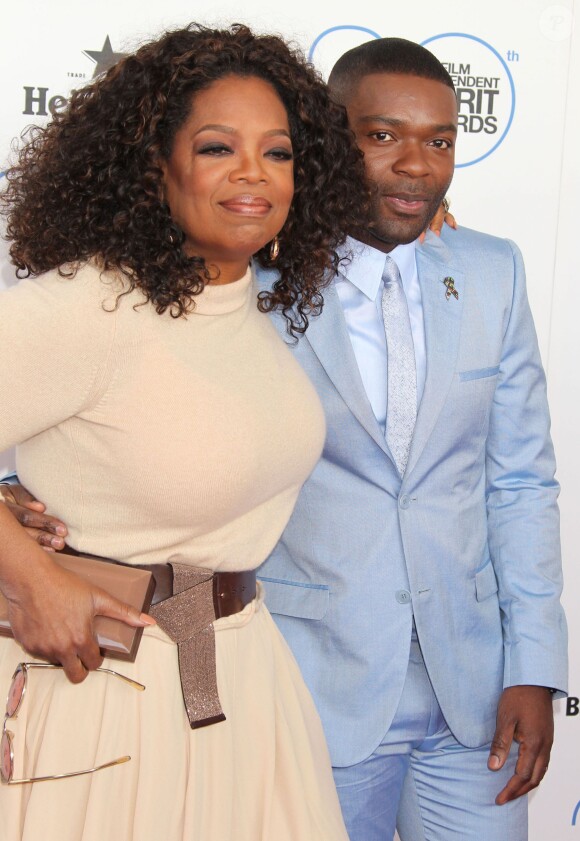 Oprah Winfrey, David Oyelowo lors de la Soirée "Film Independent Spirit Awards" à Santa Monica le 21 février 2015.