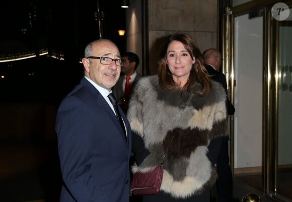Francis Kalifat (vice-Président du Crif) et Daniela Lumbroso au 30e dîner annuel du Conseil représentatif des institutions juives de France (Crif) à l'Hôtel Pullman à Paris, le 23 février 2015.