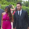 Lionel Messi et sa petite amie Antonella Rocuzzo - Mariage du footballeur Xavi Hernandez et Nuria Cunillera à Blanes, le 13 juillet 2013.