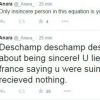 Les nouveaux tweets d'Anara Atanes, la girlfriend de Samir Nasri, contre Didier Deschamps. Postés le 24 février 2015, ils sont désormais effacés.