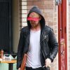 Ryan Gosling est allé prendre le petit déjeuner chez "Little Dom" à Los Feliz, le 27 février 2015. On peut voir sur ses doigts écrit "Esme", diminutif du prénom de sa fille, Esmeralda
