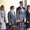 Le roi Felipe VI et la reine Letizia d'Espagne accueillaient le 1er mars 2015 le président colombien Juan Manuel Santos et sa femme Maria Clemencia Rodriguez, lors d'une cérémonie de bienvenue au palais du Pardo, suivie d'un déjeuner au palais de la Zarzuela, à Madrid.