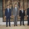 Le roi Felipe VI d'Espagne reçoit Carlos Ghosn, le président directeur général de Renault et de Nissan, à Barcelone, le 2 mars 2015.