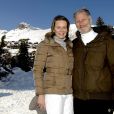 Le roi Philippe et la reine Mathilde de Belgique en vacances à Verbier, en Suisse, en février 2012 