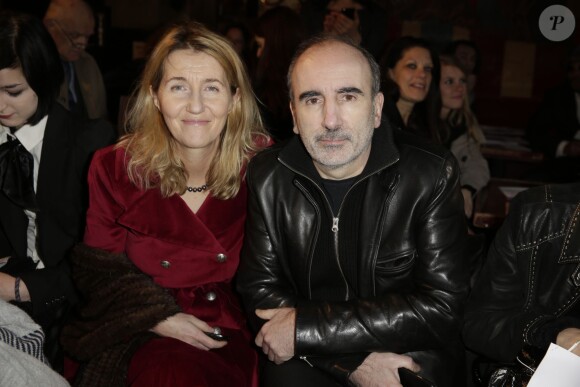 Sylvie Bourgeois et son mari Philippe Harel assistent au défilé Christophe Guillarmé automne-hiver 2015-2016 au Balajo. Paris, le 4 mars 2015.