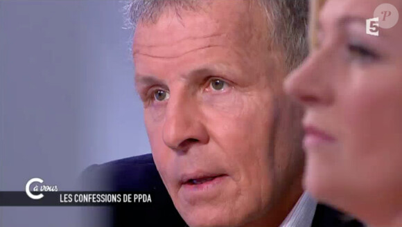 Patrick Poivre d'Arvor évoque la mort de sa fille Solenn. Il revoit avec émotion le JT qu'il a présenté ce soir-là. Emission C à vous sur France 5. Le 6 mars 2015.