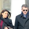Aurélie Filippetti et Arnaud Montebourg quittent l'université de Princetown (New Jersey) le 19 février 2015 pour rejoindre leur hôtel.
