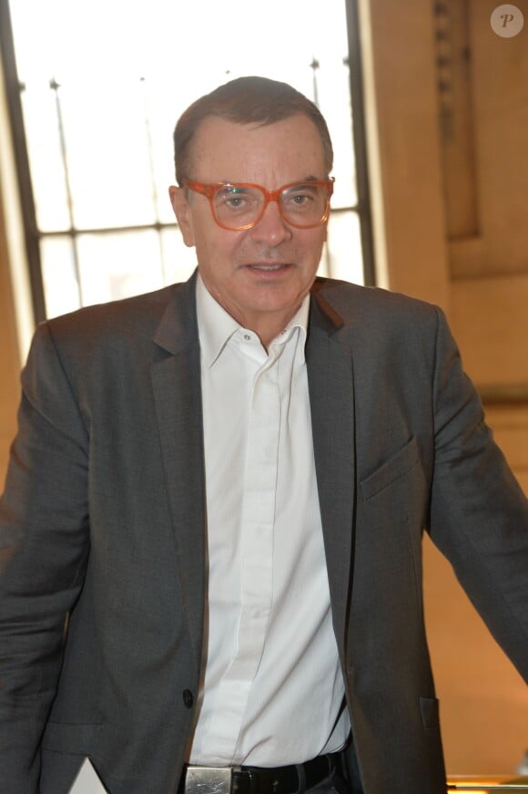 Olivier Courtin-Clarins au défilé Mugler, collection prêt-à-porter automne-hiver 2015/2016, le 7 mars 2015 à Paris.