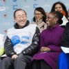 Ban Ki Moon, Chirlane McCray à la marche pour l'égalité des genres et les droits des femmes à New York, le 8 mars 2015