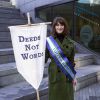 Gemma Arterton lors de la journée de la femme à Londres, le 8 mars 2015  