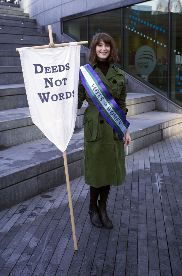 Gemma Arterton lors de la journée de la femme à Londres, le 8 mars 2015  