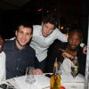 Exclusif - Karidja Touré, Damien Lauretta, Jean-Baptiste Lafarge et Ahmed Dramé - Soirée des jeunes espoirs du cinéma français avec un dîner au restaurant La Petite Maison de Nicole suivi d'une soirée au Queen à Paris, le 6 mars 2015. L