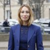 Alexandra Golovanoff arrive au Conseil Économique et Social pour assister au défilé Miu Miu automne-hiver 2015-2016. Paris, le 11 mars 2015.