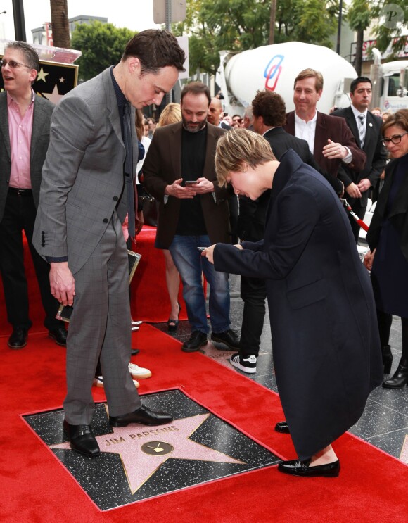 Jim Parsons, Kaley Cuoco - Jim Parsons reçoit son étoile sur Hollywood Walk of Fame, le 10 mars 2015