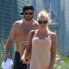 Pamela Anderson et son ex-mari Rick Salomon à Los Angeles le 5 juillet 2013.