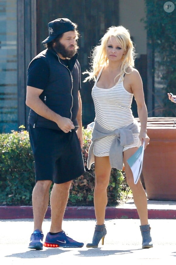 Pamela Anderson et Rick Salomon à Calabasas, Los Angeles, le 13 janvier 2015.