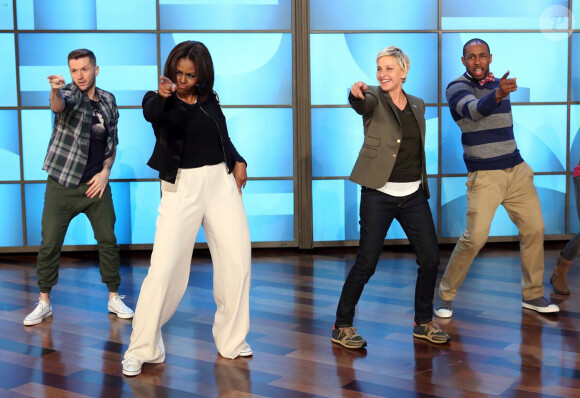 Michelle Obama assiste à l'émission de télé de Ellen DeGeneres, le 12 mars 2015 