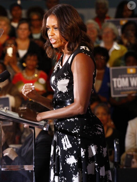 La première dame des Etats-Unis, Michelle Obama, a prononcé un discours en soutien au démocrate Tom Wolf pour sa candidature au poste de gouverneur de Philadelphie. Le 15 octobre 2014  