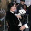 Demi Lovato s'est rendue, avec son chien, sur le plateau de l'émission TV "Good Morning America" à New York. Le 12 mars 2015  