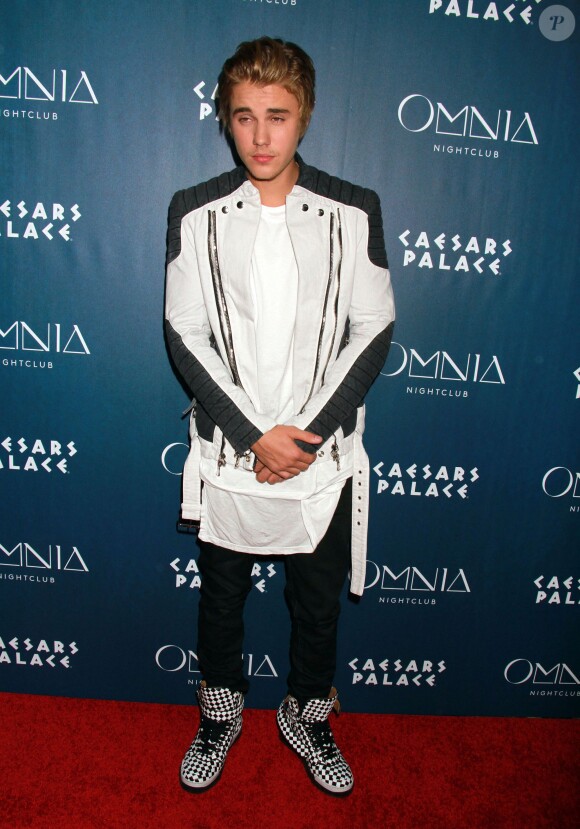 Justin Bieber célèbre son anniversaire (21 ans) au "Omnia Nightclub" à Las Vegas, le 15 mars 2015.