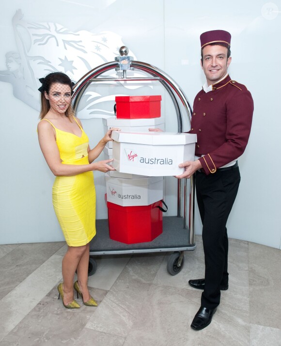 Dannii Minogue fait la promotion de "Virgin Australia" à Sydney en Australie le 22 octobre 2014. 