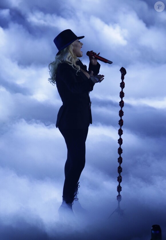 Christina Aguilera en concert avant le NBA All-Star Game à Madison Square Garden à New York, le 15 février 2015