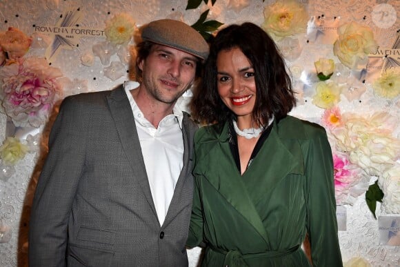 Gregory Ferrie et Laurence Roustandjee au lancement de la collection printemps-été 2015 de Rowena Forrest à la galerie Nabokov, à Paris, le 19 mars 2015 