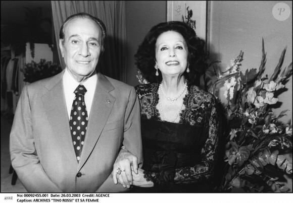 Tino Rossi et son épouse en 1982.