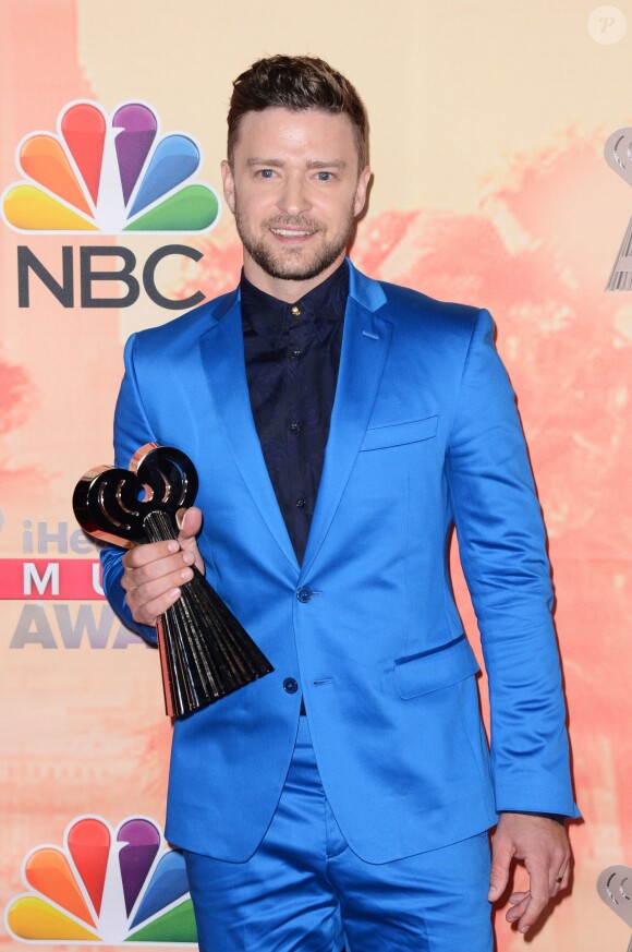 Justin Timberlake lors de la 2e cérémonie des iHeartRadio Music Awards au Shrine Auditorium à Los Angeles, le 29 mars 2015.
