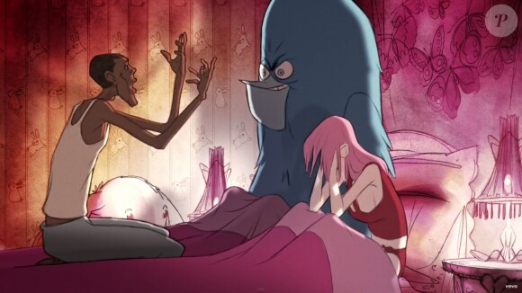 Image du clip "Carmen" de Stromae, réalisé par Sylvain Chomet. Ecrit par Sylvain Chomet et Orelsan. Avril 2015.
