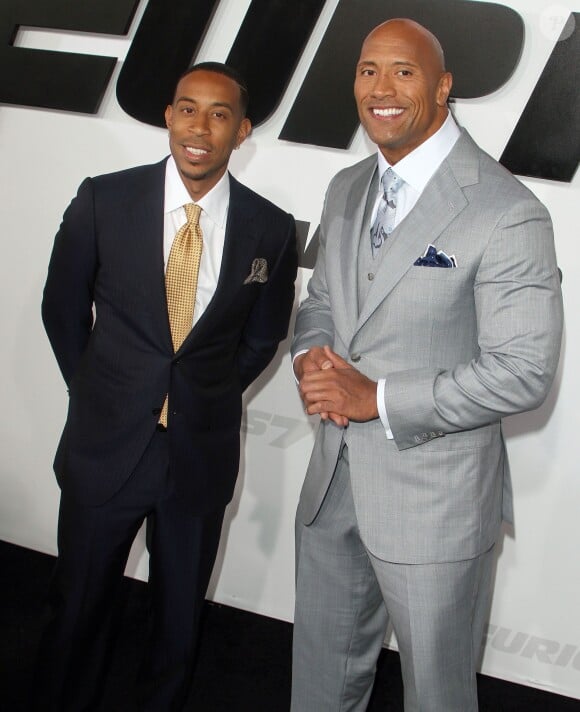 Dwayne Johnson, Ludacris - Avant-première du film "Fast and Furious 7" à Hollywood, le 1er avril 2015.